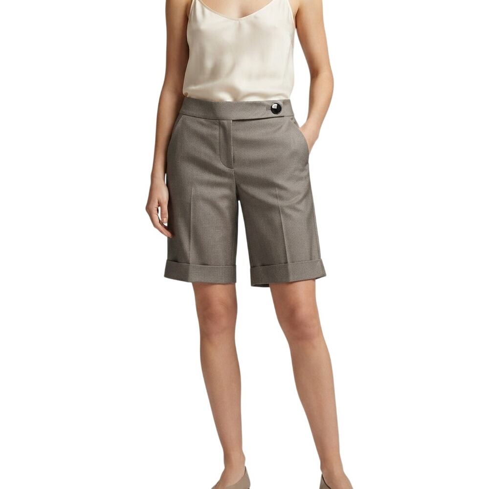 Robert Rodriguez Cotton Blend Cuffed Bermuda Shorts Gray Women's Size 6